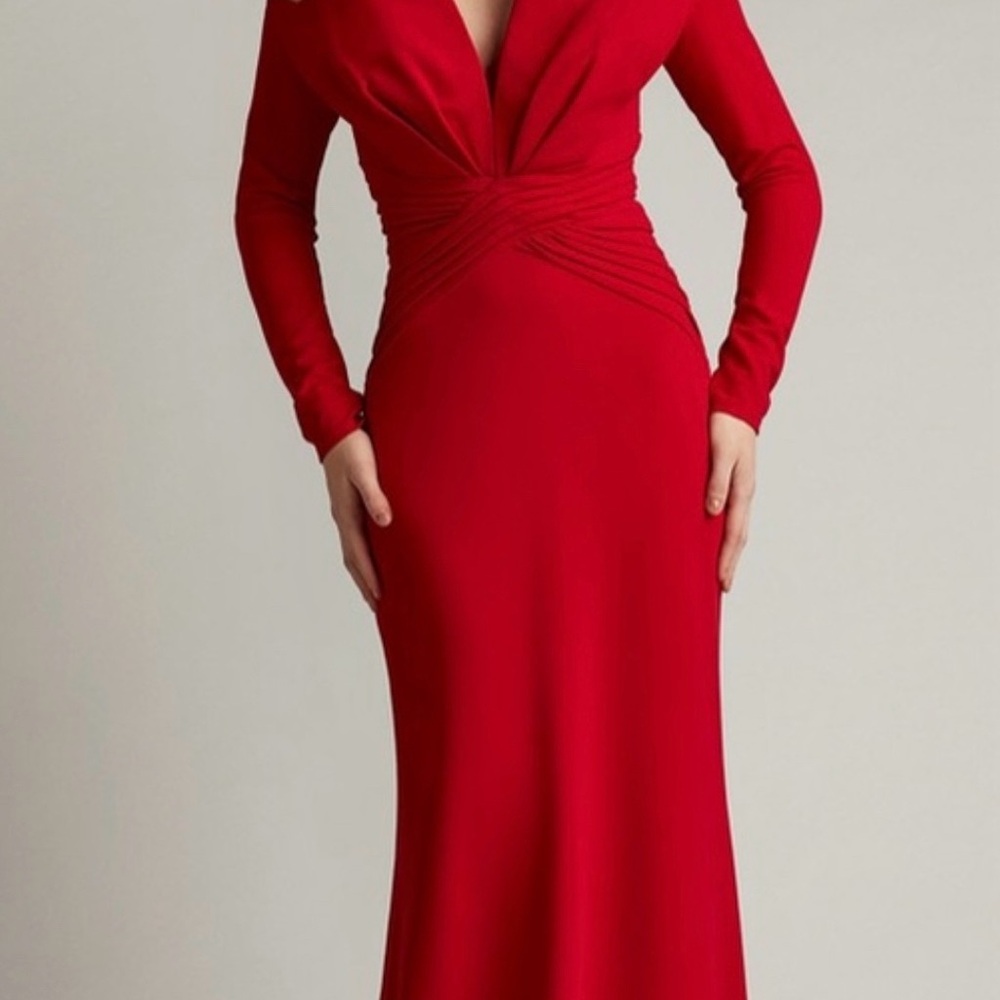 Tadashi Shoji Scarlet Long Sleeve Gown SOLD